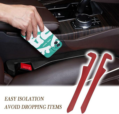 2PCS Car Seat Gap Filler - Elastic Car Seat Gap Filler Organizer Universal for Car Truck Suv Between Seat and Console - Prevent Items from Droping - Add Style to Your Car Accessories (Red/2pcs)