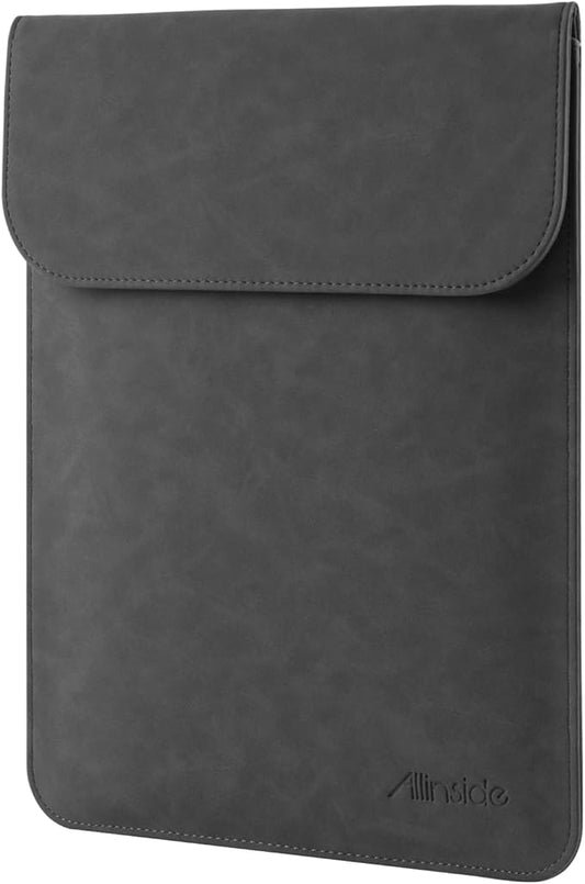 Allinside 13 inch Laptop Sleeve Case for MacBook Neo A18 Pro/MacBook Air 13 2018-2026/MacBook Pro 13 2016-2022, Waterproof PU Suede Leather Laptop Sleeve Bag Protective Vertical Case Cover, Black