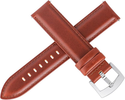 OTTOODY Leather Watch Bands Quick Release, Elegant Top Grain Leather Watch Straps for Men & Women, Choice of Color & Width - 18mm, 19mm, 20mm, 21mm or 22mm Wristbands Bracelet for Watch & Smartwatch