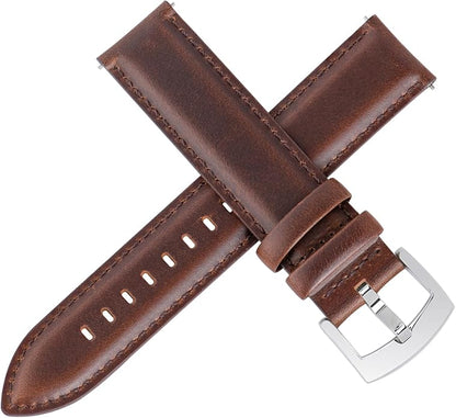 OTTOODY Leather Watch Bands Quick Release, Elegant Top Grain Leather Watch Straps for Men & Women, Choice of Color & Width - 18mm, 19mm, 20mm, 21mm or 22mm Wristbands Bracelet for Watch & Smartwatch