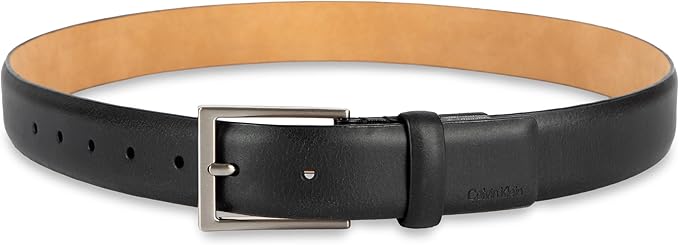 Calvin Klein Men's Leather Dress Belt - Sleek Modern Style for Business & Everyday Wear