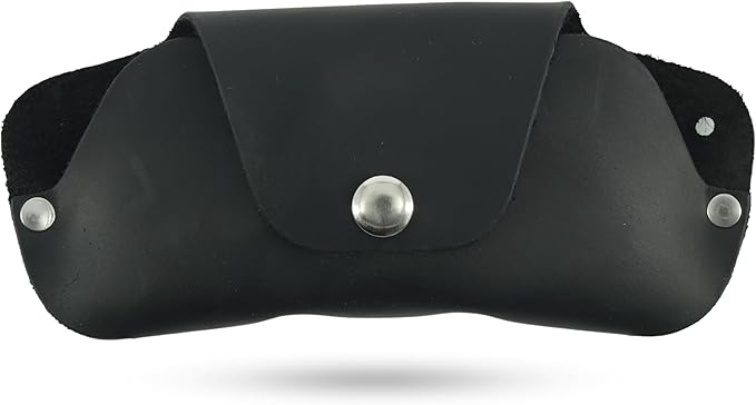 Toprank Leather Eyeglass Case - Handmade Slim Sunglasses Holder, Genuine and Universal Fit for Men and Women