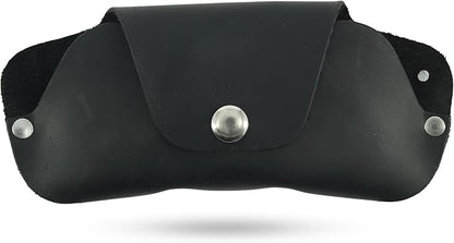 Toprank Leather Eyeglass Case - Handmade Slim Sunglasses Holder, Genuine and Universal Fit for Men and Women