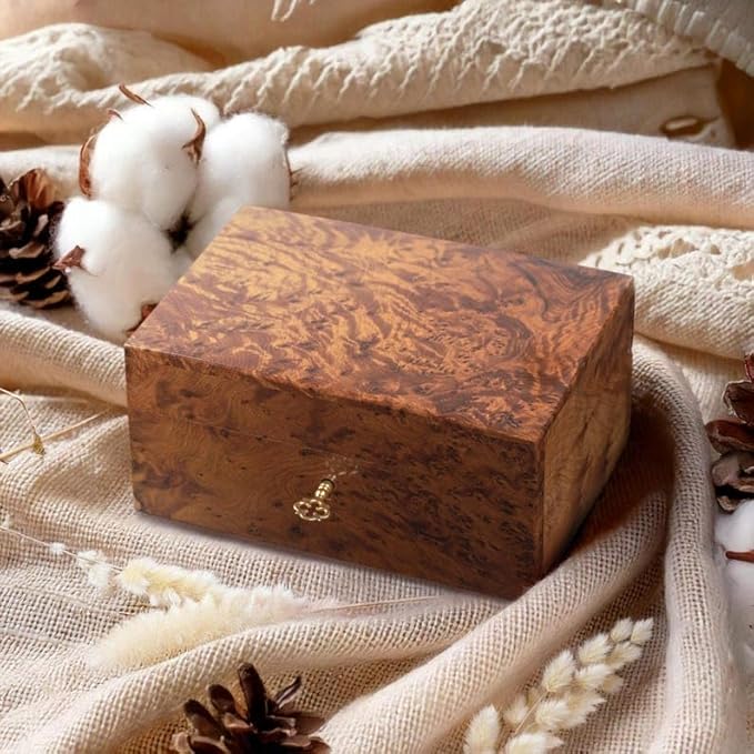 Hand Carved Wooden Multipurpose Keepsake Jewelry Decorative Art Box Storage Organizer Medium with Lock