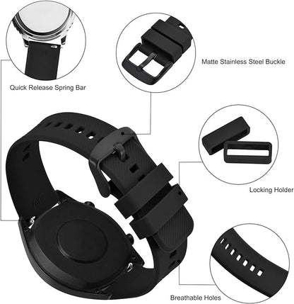 BISONSTRAP Watch Strap 18mm 19mm 20mm 21mm 22mm, Quick Release Silicone Watch Bands for Men Women