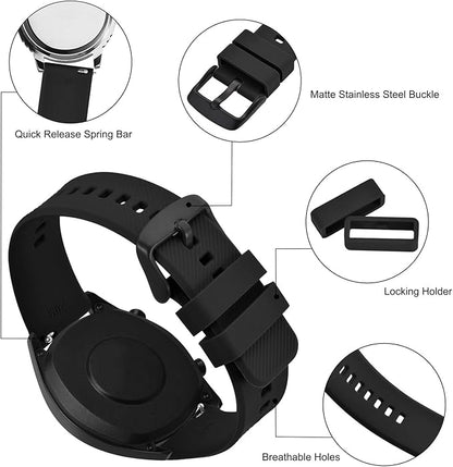 BISONSTRAP Watch Strap 18mm 19mm 20mm 21mm 22mm, Quick Release Silicone Watch Bands for Men Women