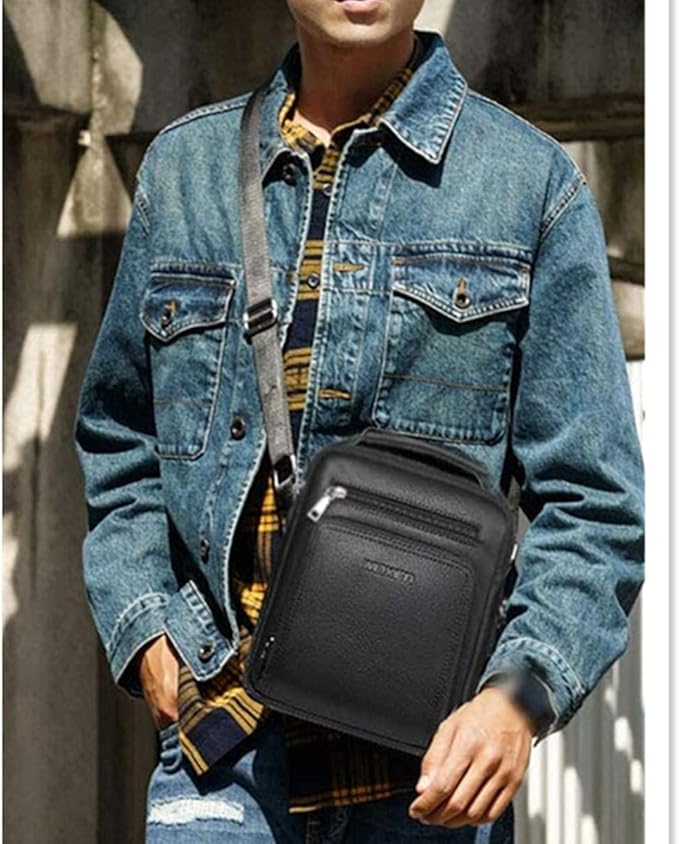 Zipper Buckle Leather Messenger Bag Crossbody Shoulder Bag Vintage Handle Bags | Zipper, Buckle, Leather, Vintage