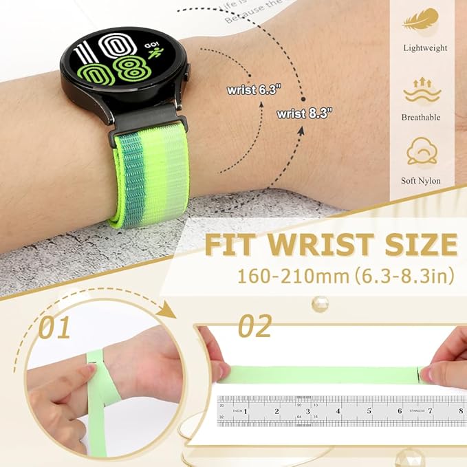 19mm Nylon Sport Quick Release Watch Bands Compatible with GRV FC1/FC5/Willful/YAMAY/Letsfit/LETSCOM/TEMINICE/LIFEBEE/Lintelek ID205 ID205L ID205G ID205S ID205U/Blackview Band for Women Men