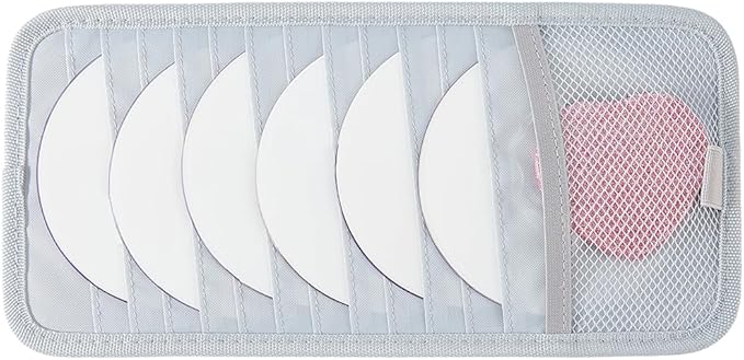 CREATCABIN Gray Sun Visor CD Case Holder for Car Vehicle Visor Storage Organizer with 12 DVD Storage Sleeves 1 Mesh Pocket 1 Pen Holder and Elastic Strap Multi-Function Sun Organizer 12.6x6Inch