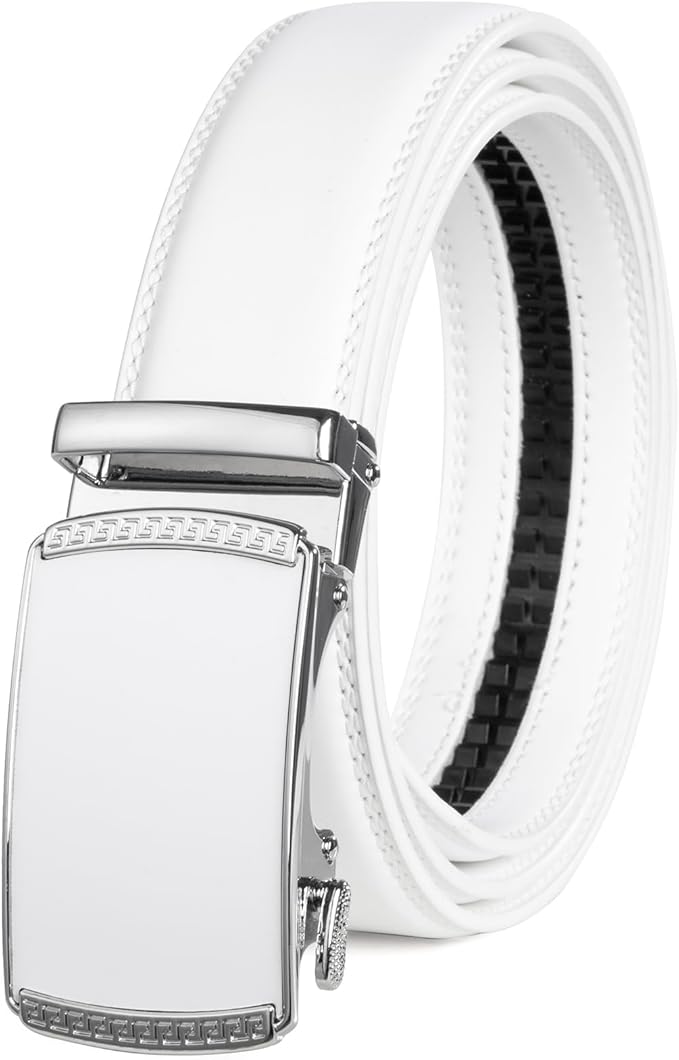 Founders & C Ratchet Belts for Men-Black/Brown Belt Leather 1 3/8" for Casual Dress-Micro Adjustable Belt