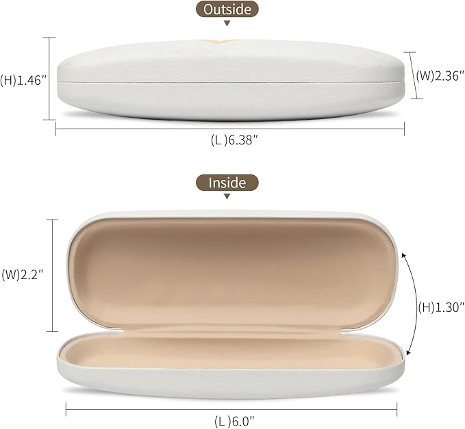 Glasses Case Hard Shell, Leather Protective Case for Sunglasses with Cleaning Cloth, Cute Eyeglass Cases for Women