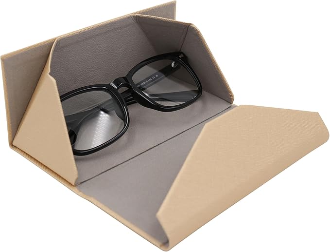 Real Sic Glasses Case for Men and Women - Magnetic Folding Hard Shell Sunglass Holder - Inspired by Solid Color