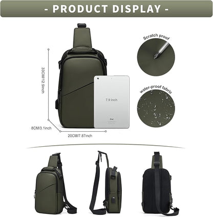 Messenger bag for Men,Small Sling Crossbody Backpack Shoulder Bag for Men Women,canvas Strap Backpack Sling Bag