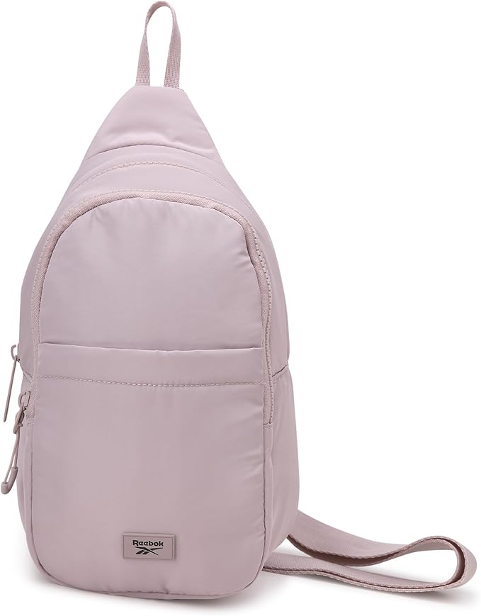 Reebok Unisex Crossbody Sling Bags – Compact Convertible Strap Cross Body Bag Travel Sling Bag - Gym & Travel Essential, Thea II Latte