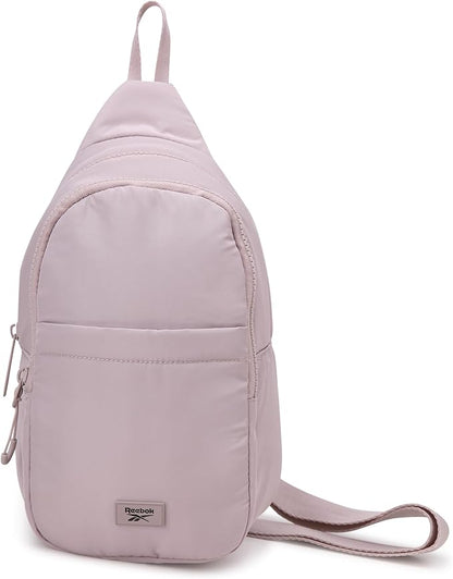 Reebok Unisex Crossbody Sling Bags – Compact Convertible Strap Cross Body Bag Travel Sling Bag - Gym & Travel Essential, Thea II Latte
