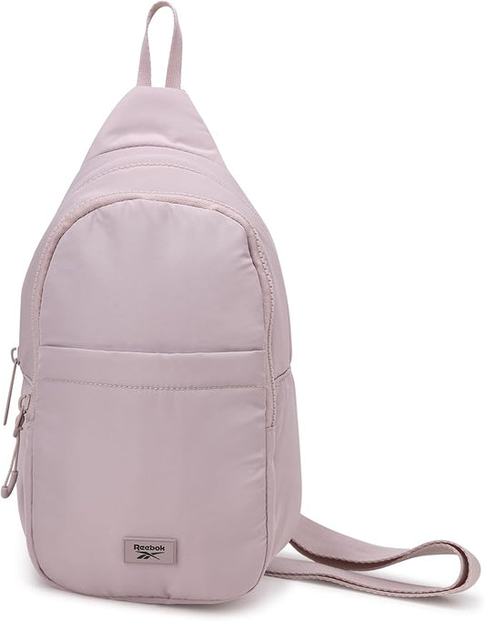 Reebok Unisex Crossbody Sling Bags – Compact Convertible Strap Cross Body Bag Travel Sling Bag - Gym & Travel Essential, Thea II Latte
