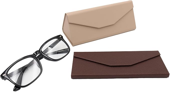 Real Sic Glasses Case for Men and Women - Magnetic Folding Hard Shell Sunglass Holder - Inspired by Solid Color