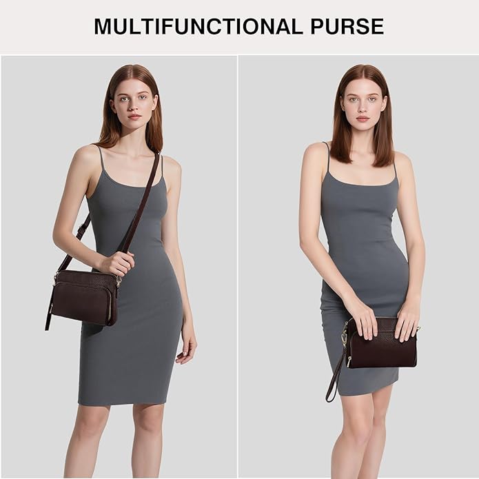 Marvolia Crossbody Bag for Women - PU Leather Shoulder Bag Trendy Small Crossbody Purse Bag for Travel Work Party