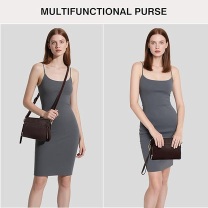 Marvolia Crossbody Bag for Women - PU Leather Shoulder Bag Trendy Small Crossbody Purse Bag for Travel Work Party