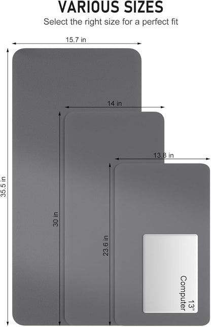 Desk Pad, 30" x 14" PU Leather Non-Slip Desk Mat Large Mouse Pad for Desktop, Waterproof Laptop Computer Writing Mat for Office, Home, Work, Gaming, Space Gray