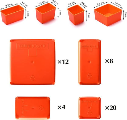 EMENTOL 2PCS Multi-Purpose Portable Organizer Box Set with 44-Removable Compartments, 2 Pieces Professional Boxes with Dimension 16.2"L*13"W*2.3"H