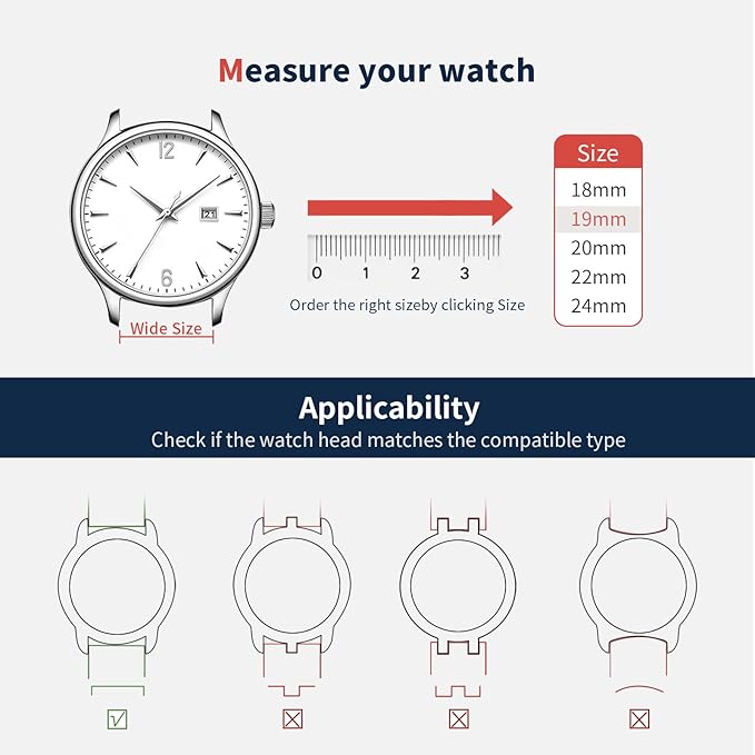 Fullmosa Watch Bands,18mm 19mm 20mm 21mm 22mm 24mm 26mm Quick Release Leather Watch Band Strap - Burnished Leather Watch Band Vintage Wristband