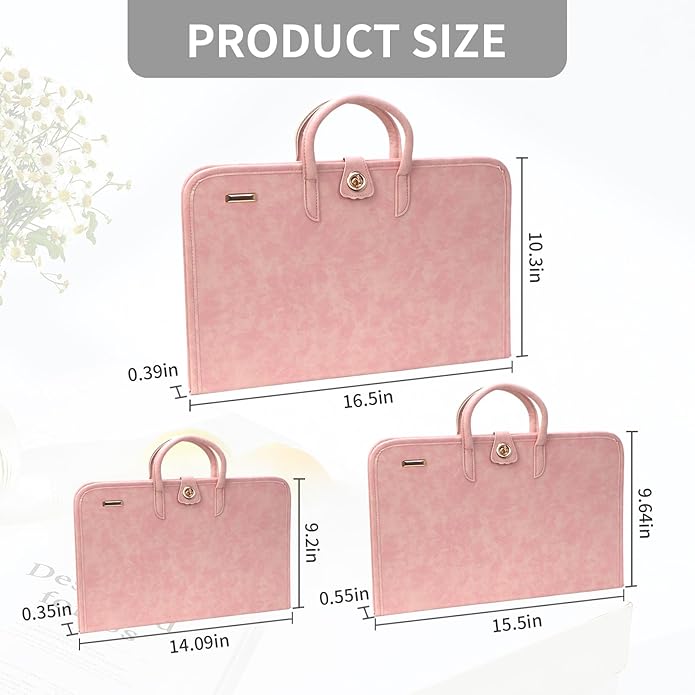 PU Laptop Sleeve Pink with Handle Protective Case Laptop Bag