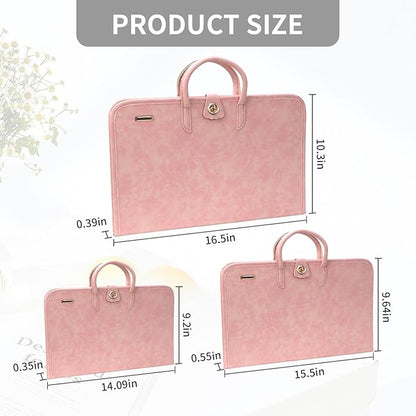 PU Laptop Sleeve Pink with Handle Protective Case Laptop Bag