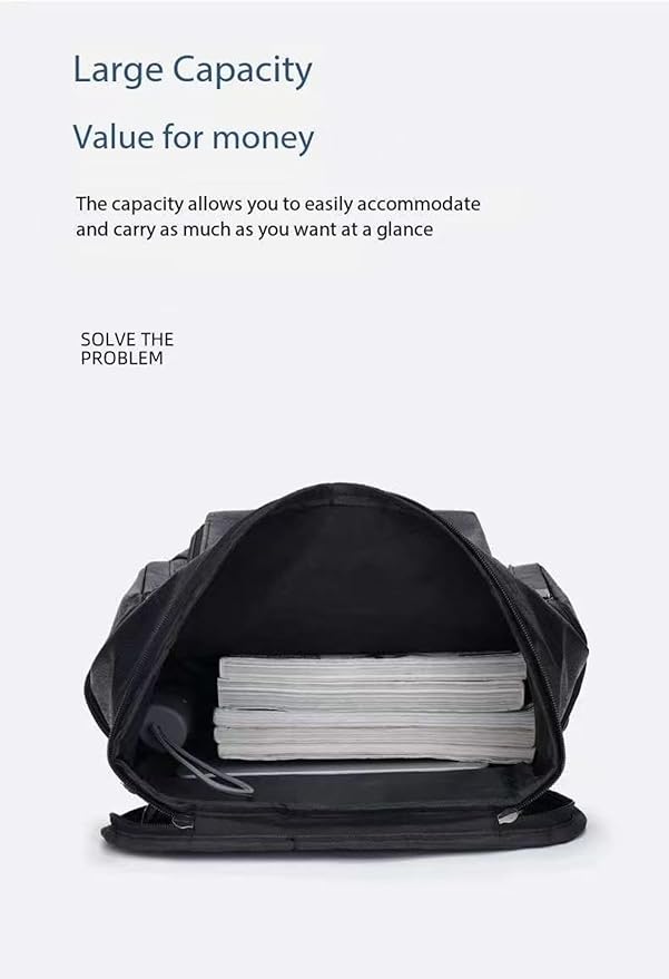 PU leather casual backpack 15.6 inches travel college work backpack business laptop backpack multi-pocket schoolbag (grey1,Backpack)