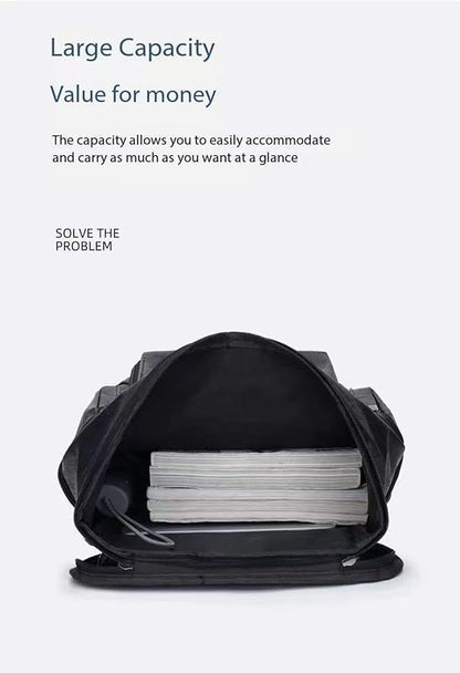 PU leather casual backpack 15.6 inches travel college work backpack business laptop backpack multi-pocket schoolbag (grey1,Backpack)