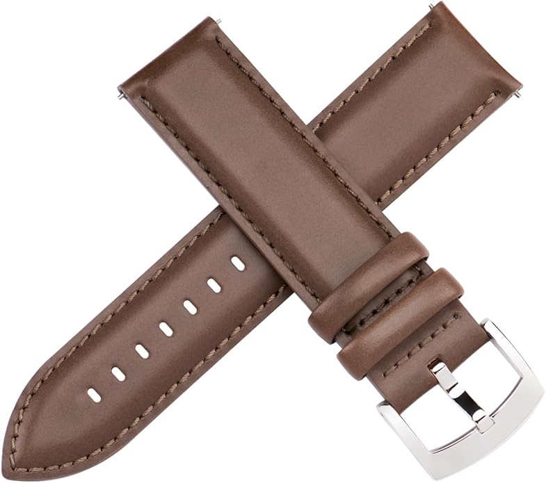 OTTOODY Leather Watch Bands Quick Release, Elegant Top Grain Leather Watch Straps for Men & Women, Choice of Color & Width - 18mm, 19mm, 20mm, 21mm or 22mm Wristbands Bracelet for Watch & Smartwatch
