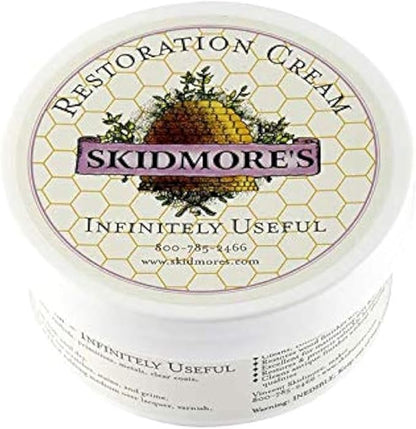Skidmore's Restoration Cream | Leather Repair for Furniture, Leather Conditioner | Restoration Cream will Restore Antique Wood | Non-Toxic Formula, Made in USA | 6 Oz | Made in USA