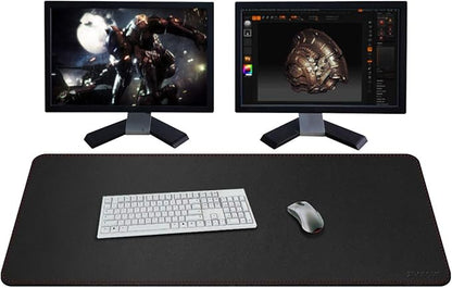 ZORESYN XXL Desk Mat - 43.3"x19.7" PU Leather Desk Pad for Office & Home, Waterproof and Durable Desk Protector for Keyboard and Mouse (Black)