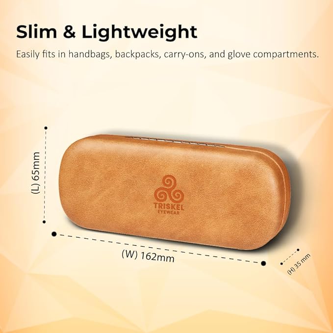 Rounded Rectangle Glasses Case – Hard Shell PU Leather Eyewear Case with Soft Lining & Magnetic Closure