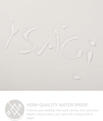 YSAGi Non-Slip Leather Desk Pad, Waterproof Laptop Computer Desk Keyboard Mat, Table Protector Blotter Mat, Large Mouse Pad for Office/Work/Home/Decor(Apricot Gray, 31.5" x 15.7")