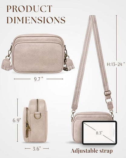 Crossbody Bags with Built-in Wallet, Anti-Theft Travel Purse with Card Slots, Trendy Vegan Shoulder Bag for Women Men