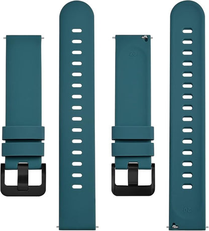 BISONSTRAP Silicone Watch Bands, Slim Watch Straps with Quick Release, 18mm, Cyan (Blue) with Black Buckle