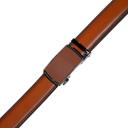 Founders & C Ratchet Belts for Men-Black/Brown Belt Leather 1 3/8" for Casual Dress-Micro Adjustable Belt