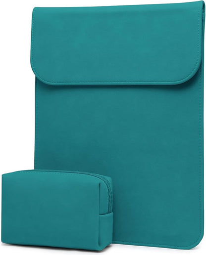 HYZUO 15-16 Inch Laptop Sleeve for MacBook Pro 16 M5/M4/M3/M2/M1 Pro/Max A3428 A3429 A3403 A3186 2026-2019, MacBook Pro 15 2015-2012, XPS 15, Faux Suede Leather Case with Accessory Bag, Deep Teal