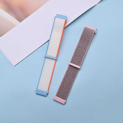 ANNEFIT Nylon Sport Loop Watch Bands, 2 Packs Quick Release Adjustable Strap 16mm 18mm 19mm 20mm 21mm 22mm 24mm