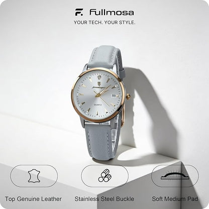 Fullmosa Watch Band, Quick Release Leather Watch Strap for Men Women, Replacement Bands Width 12mm 14mm 16mm 18mm 19mm 20mm 21mm 22mm 24mm