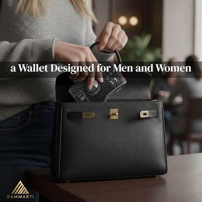 Mens Wallet with AirTag Holder, RFID Blocking, Pop-Up Aluminum Card Holder, ID Window, Money Clip, Fits up to 12 Cards, Slim & Minimalist, Smart, MicroFiber (Black), Gift Box, Billetera para Hombre