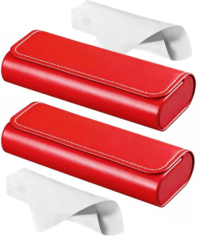 RayLove Glasses Case Hard Shell, Travel Sunglasses Case, Leather Hard Eyeglass Case for Women, Reading Glasses Case for Men