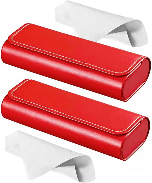 RayLove Glasses Case Hard Shell, Travel Sunglasses Case, Leather Hard Eyeglass Case for Women, Reading Glasses Case for Men