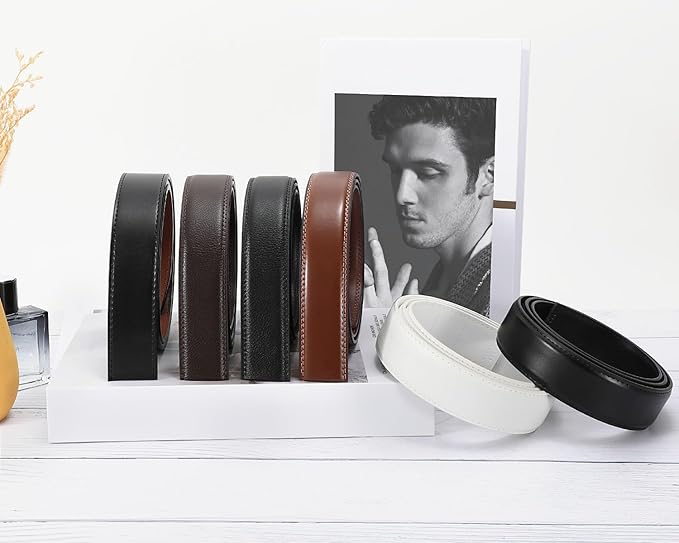 BELTROAD Ratchet Belt Strap for Men Leather Belts Without Buckle Replacement Leather Belt Strap Only 35mm for 40mm Buckle