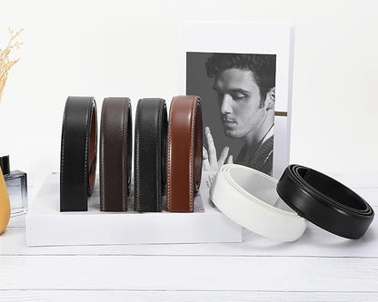 BELTROAD Ratchet Belt Strap for Men Leather Belts Without Buckle Replacement Leather Belt Strap Only 35mm for 40mm Buckle