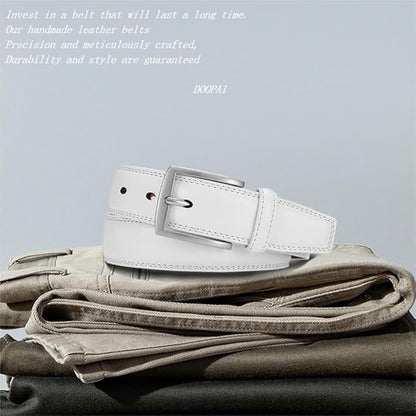 DOOPAI Mens Dress Belt - Genuine Leather Dress Belts For Men,Casual Suit Jeans Belt-Single Prong Buckle black belt