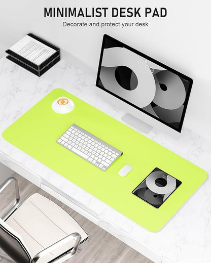 Desk Pad, 23.6" x 13.8" PU Leather Non-Slip Desk Mat Large Mouse Pad for Desktop, Waterproof Laptop Computer Writing Mat for Office, Home, Work, Gaming, Kiwi Green