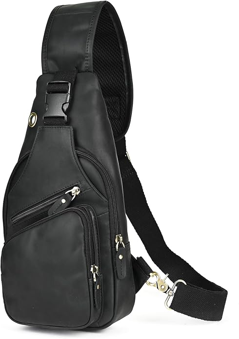 Le'aokuu Men Fashion Casual Tea Designer Travel Hiking Crossbody Chest Sling Bag Rig One Shoulder Strap Bag Men Leather 8015 | Fashion, Casual, Tea, Designer, Travel, Hiking