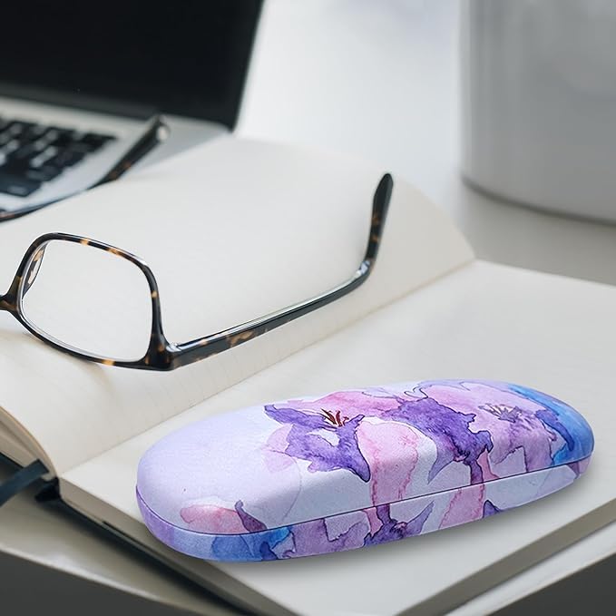 molshine Hard Shell PU Leather Glasses Case,Travel Portable Eyeglass Case for Men Women Girl Travel Study Work